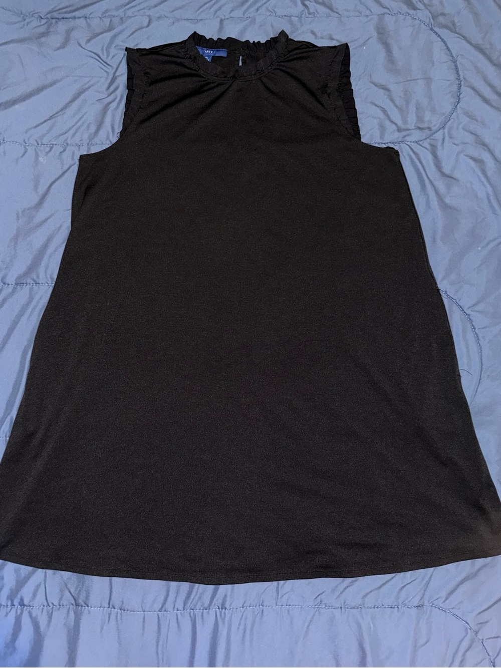 J. Crew Black Sleeveless Tank with Ruffle Neck